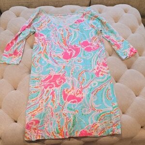 Lilly Pulitzer Pink and Blue Long Sleeve Dress